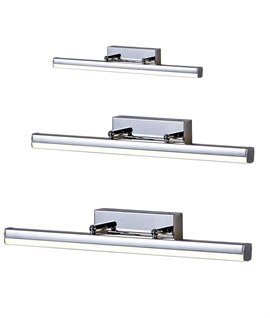 Adjustable Chrome Linear LED Bathroom Wall Light - IP44 