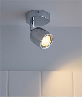 Single Adjustable Spot Light in Chrome for Bathrooms IP44 Single Adjustable Spot Light in Chrome for Bathrooms IP44