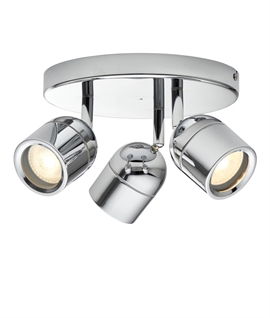 Polished Chrome Triple Round Spot Plate for Bathrooms 
