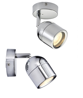 Single Adjustable Spot Light in Chrome for Bathrooms IP44 Single Adjustable Spot Light in Chrome for Bathrooms IP44