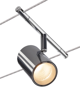Adjustable LED Spotlight For Tension Wire Systems