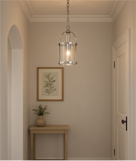 Chrome & Clear Glass Imperial Lantern Light – Height 410mm 