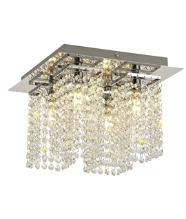 Polished Chrome & Crystal Ceiling Light with IP44 Rating