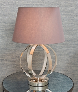 Swirl Design Bright Nickel and Faceted Table Lamp 