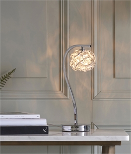Pretty Chrome and Crystal Table Light - Touch Dimmable