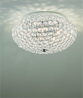 Classic Chrome & Glass Flush Ceiling Light