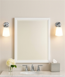 Classic Chrome Bracket Bathroom Wall Light & Opal Glass Shade IP44