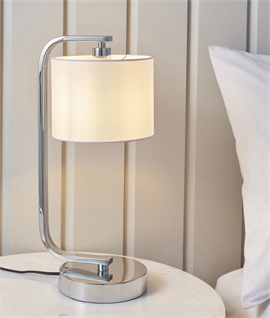 Timeless Chrome Table Lamp With White Shade