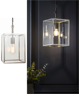 Classic Square Clear Glass Box Hall Lantern