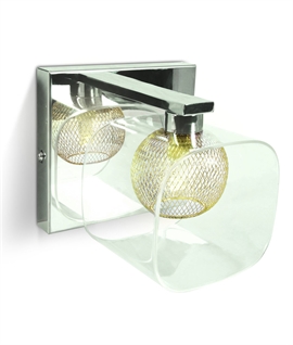 Chrome & Clear Glass Decorative Wall light 