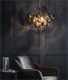 Modern Clustered Light Pendant with Black Chromed Glass - Guaranteed To Brighten Any Space