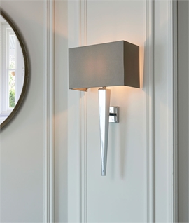 Classic Design Wall Light Mirrored with Grey Hexagonal Shade