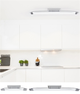 Twin Chrome Semi Flush Linear Ceiling Light - 2 Sizes