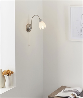 Elegant Single Arm Wall Light With Petal Shade