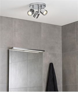 Polished Chrome Triple Round Spot Plate for Bathrooms 