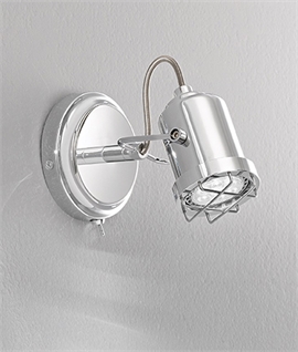 Caged Chrome Single Adjustable Spotlight