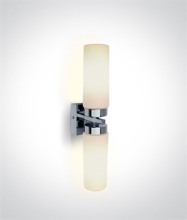 Chrome and Opal Glass Bathroom Mirror Light - IP44