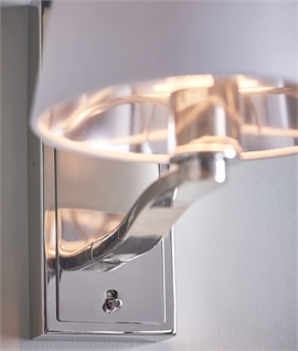 Polished Nickel Wall Light with White Shade