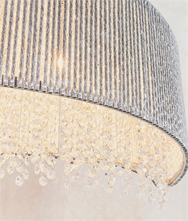 Wave Suspended Ceiling Light with Crystals - 112cm Long 