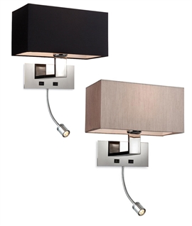 Bedside Wall Light with Rectangular Shade and Adjustable LED Arm