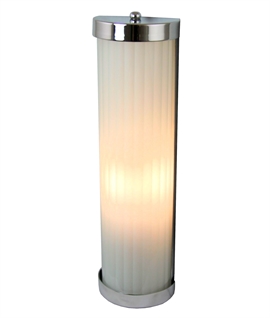 Art Deco Style Reeded Glass Wall Light - Chrome FInish