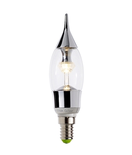 E14 3w LED Candle Lamp - Decorative Chrome Tip