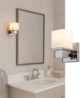 Art Deco Style Chunky Chrome Bathroom Wall Light - IP44 