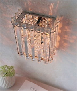 Pretty Clear Crystal Rod & Droplet Wall Light