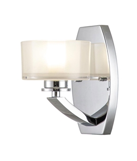 Single Arm Art Deco Style Wall Light with Glass Shade