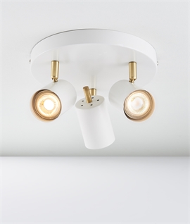 Modern LED White & Satin Gold 3 Light Spot Plate