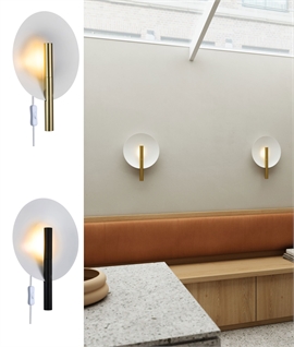 Soft Indirect Round Wall Light - Black or Brass 