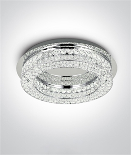Circular Glass Crystal LED Ceiling Light For Low Ceilings