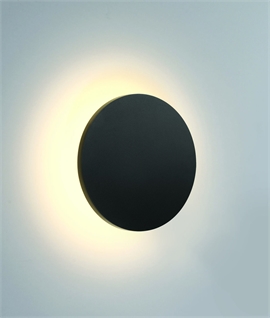 Round Anthracite 7w Backlit LED Wall or Ceiling Light - Dia 16cm
