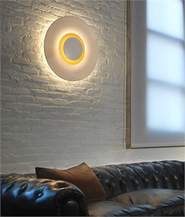 Large Wall Light - Backlit With LEDs in White with Gold Detail