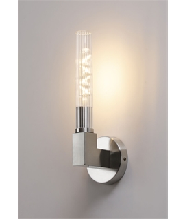 Clari Flute 1 Light Wall, E27, IP44, Satin Nickel