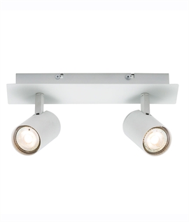 White Double Ceiling Bar with Adjustable Spotlights 