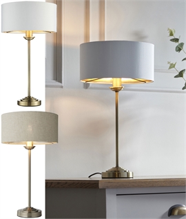 Classic Elegant Slim Table Light - Fabric Drum Shade