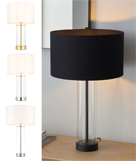 Clear Base Table Lamp - Touch Dimmable - 5 Options