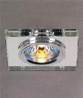 Square Shallow Recessed Crystal Glass Downlight 