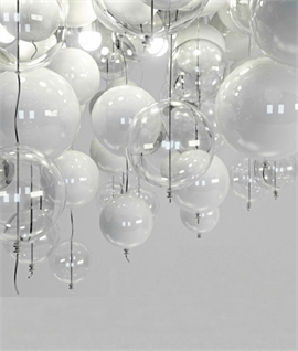 White & Clear Ball Multi-Drop Pendant