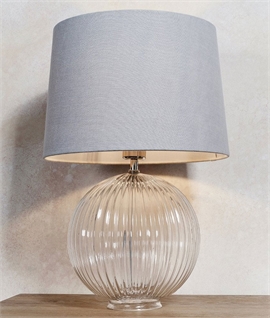 Ribbed Glass Base Table Lamp with Optional Shade