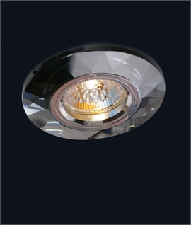Chamfered Round Crystal Downlight - Clear or Black