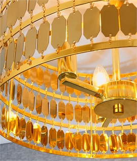 Flush Mounted Decorated Light with Gold Panels