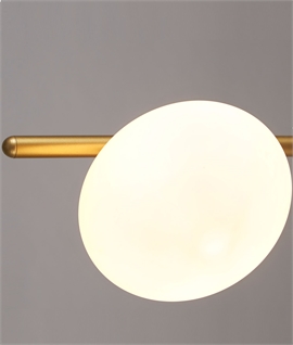 Gold Linear Bar Pendant with Matt Opal Glass Shades