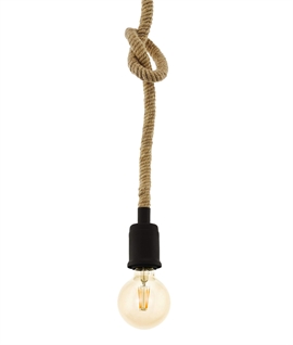Industrial Bare Bulb Single Rope Pendant