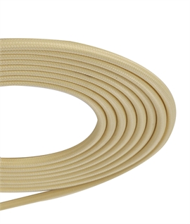 1m Beige Braided 2-Core 0.75mm Electrical Cable