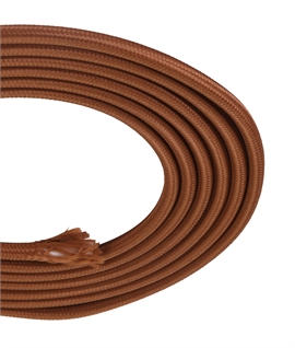 1m Dark Brown Braided 2-Core 0.75mm Electrical Cable