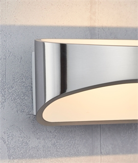 LED Wall Light in Polished Aluminium & Matt White Paint