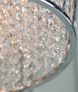 Flush Mounted Crystal and Chrome Ceiling Light