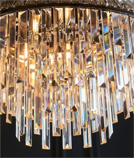 Tiered Crystal Chandelier with Wire Suspension – Luxurious Lighting